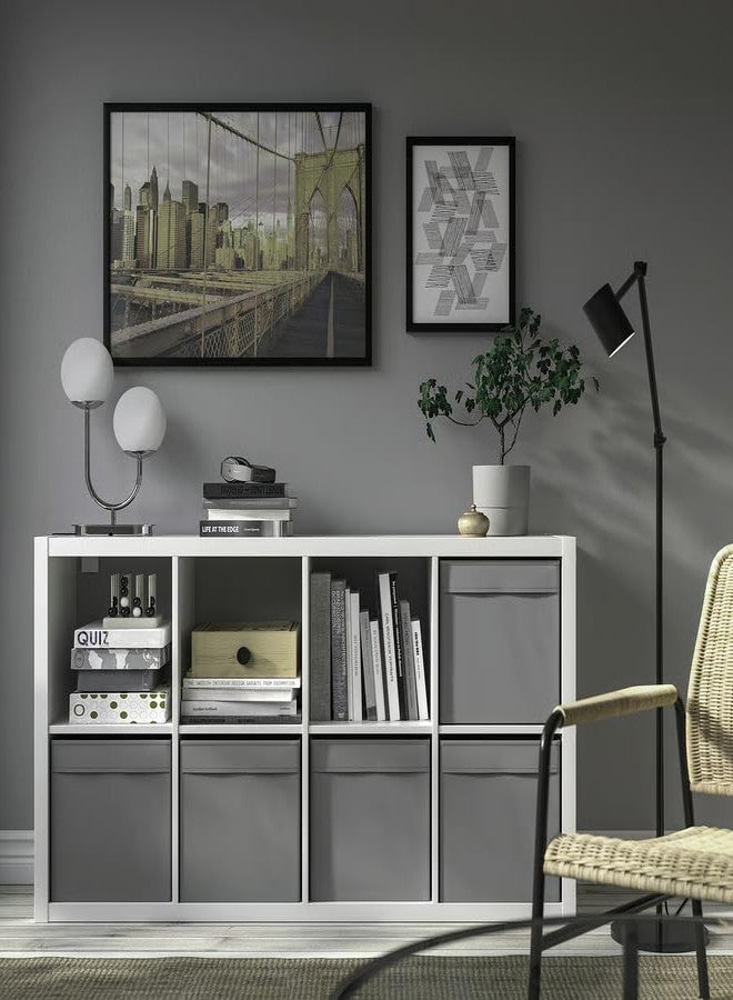 stoRk DRÖNA Box for KALLAX Shelving Unit, Dark Grey, Recycled Polyester Fabric, with Integrated Handles, 33x38x33 cm - Image 3