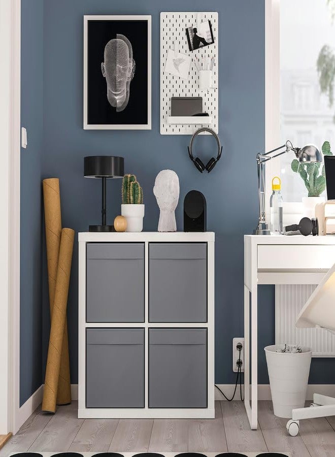 stoRk DRÖNA Box for KALLAX Shelving Unit, Dark Grey, Recycled Polyester Fabric, with Integrated Handles, 33x38x33 cm - Image 5