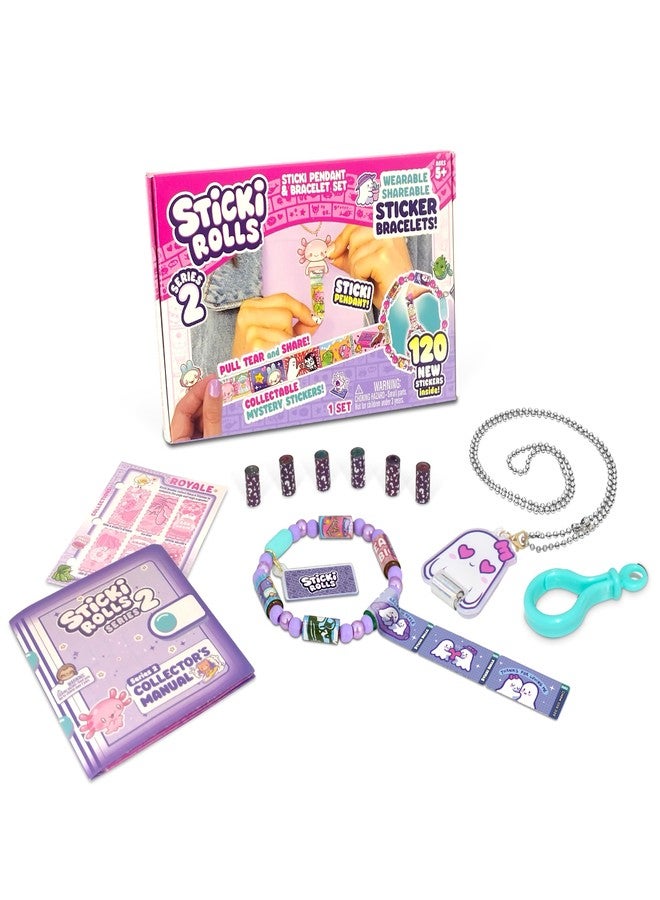 Sky Castle Sticki Rolls Pendant Pack | 120 Exclusive Wearable Shareable Stickers with Toy Pendant and Bracelet | Collect and Share | Ages 5 and Up | Series 2 - Booboo - Image 1