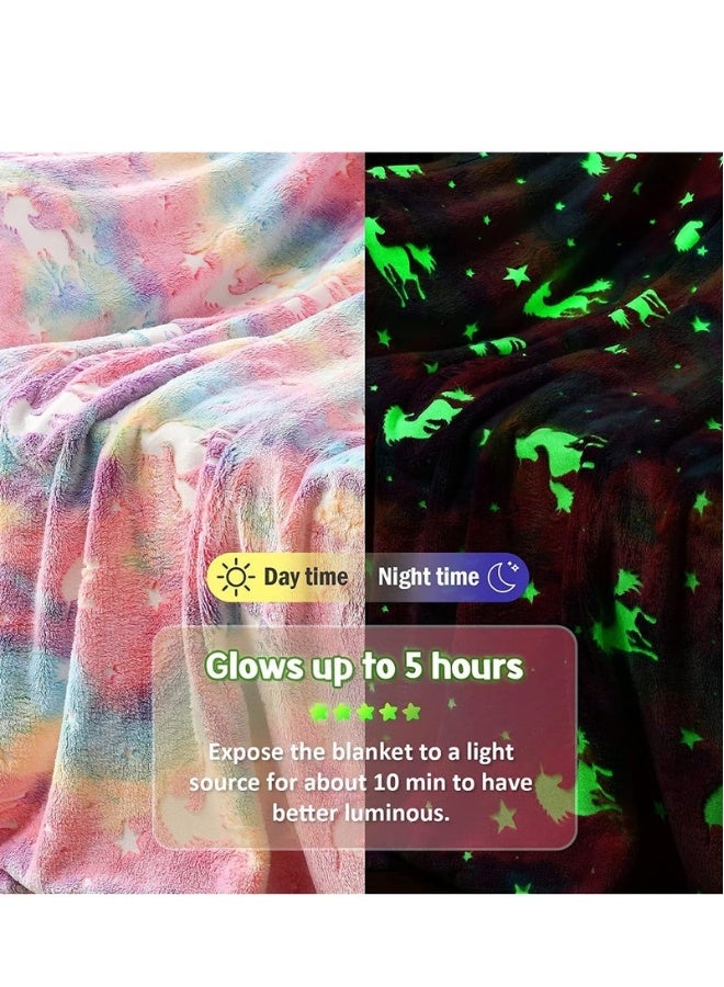 بيوينتي بطانية أطفال بألوان قوس قزح، بطانية بحجم 1.5*1.3 متر، مريحة للغاية، ولينة وقطنية، مثالية كهدية عيد ميلاد للفتيات والأولاد، أعتقد أن الأطفال سيحبونها جداً. - Image 4