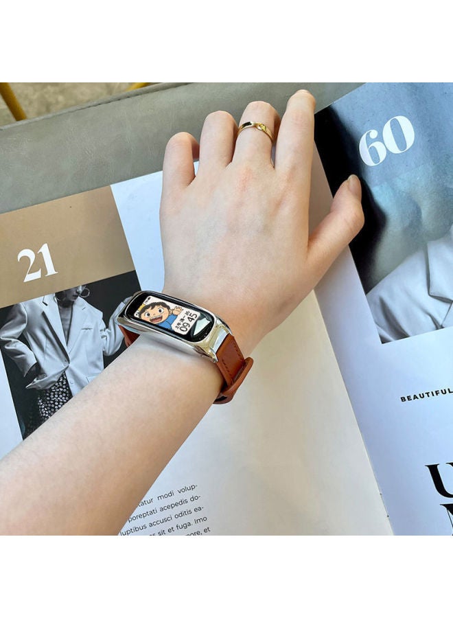 Suitable For OPPO Bracelet Strap Sports Smart Bracelet With Genuine Leather Fashion Version Replacement With Eva Limited Edition Vitality-Color:Applicable: Oppo Bracelet 1 Generation Black Shell-[Stone Black]]  - Image 4