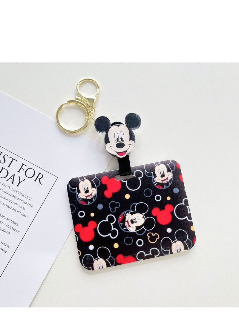 EHOME Disney Mickey Mouse Cartoon Retractable Bungee Cord Keychain Card Holder  - Image 1