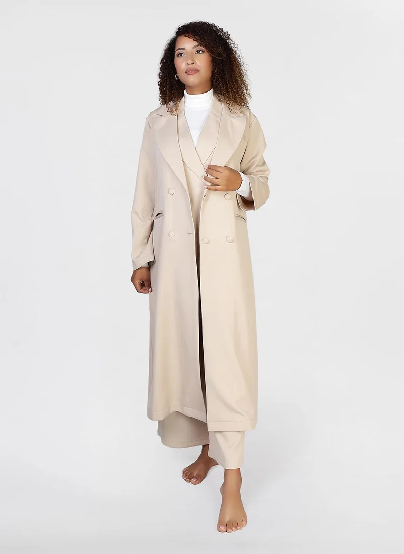 جيمي لي بوند Modest 3 PCS Suit of Long Jacket, Vest and Pants