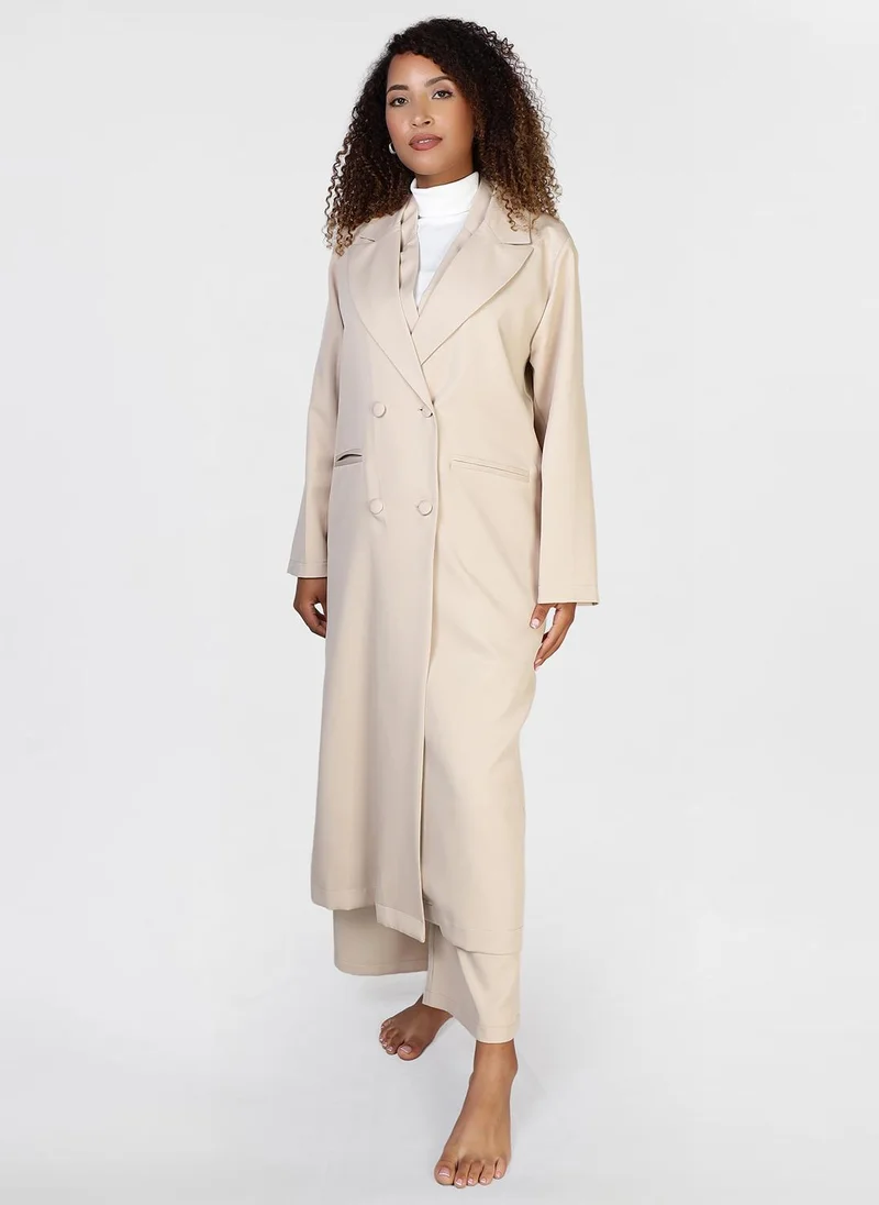 جيمي لي بوند Modest 3 PCS Suit of Long Jacket, Vest and Pants