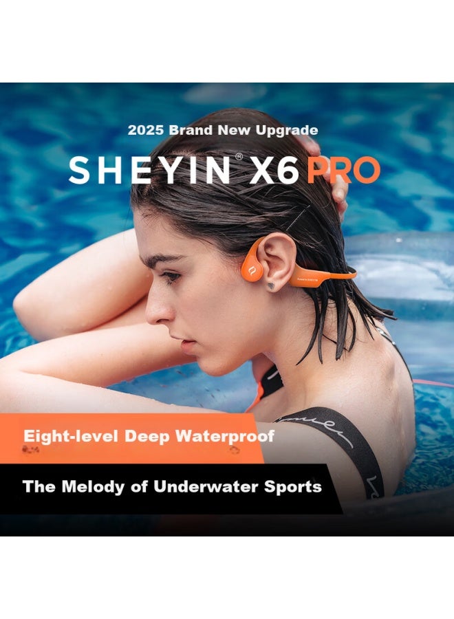 Sheyin X6pro Bone Conduction Sports Headphones Open-ear Bluetooth Swimming Running Fitness Outdoor Ipx8 Waterproof Sweatproof Coral 32gb Memory - Image 1