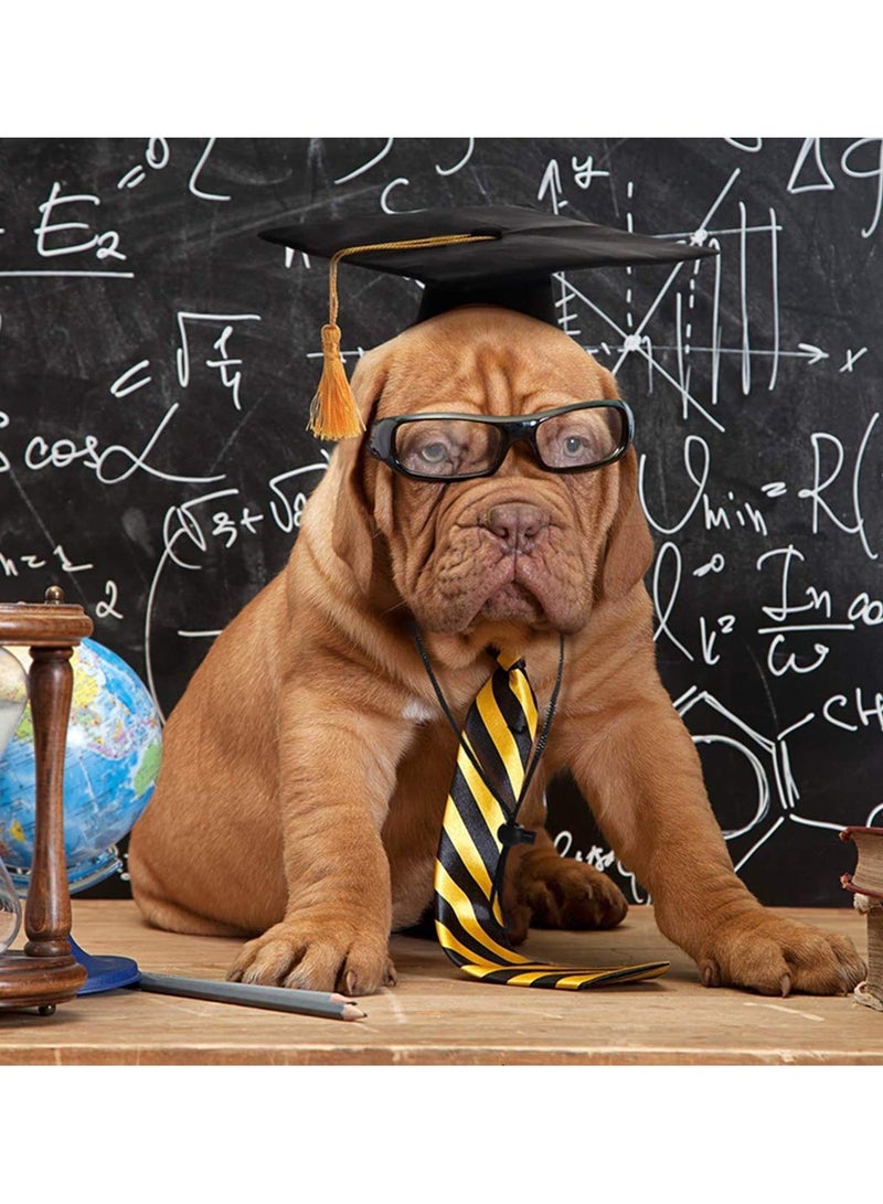 SYOSI 2Pack Pet Graduation Caps, Dog Graduation Hats with Yellow Tassel Costumes Pet Cosplay Graduation Set for Small Medium Large Dogs Cats Graduation Party Dress Costume Accessory - Image 2