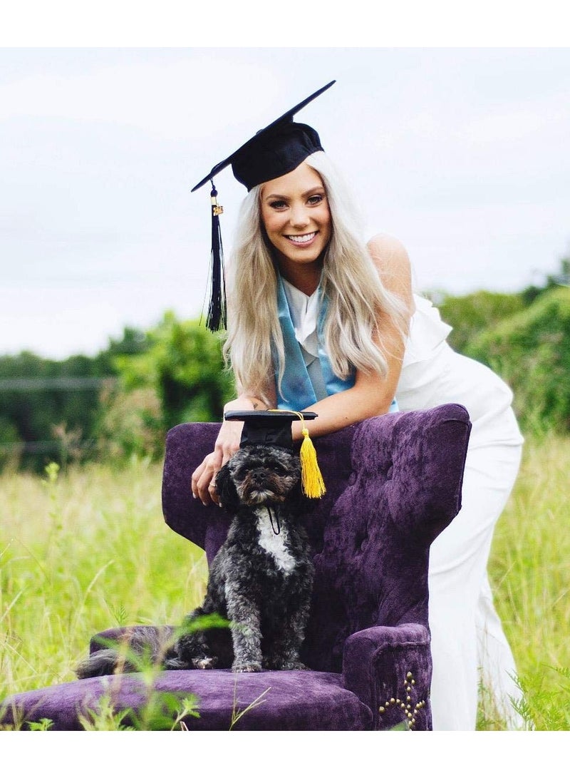 SYOSI 2Pack Pet Graduation Caps, Dog Graduation Hats with Yellow Tassel Costumes Pet Cosplay Graduation Set for Small Medium Large Dogs Cats Graduation Party Dress Costume Accessory - Image 4