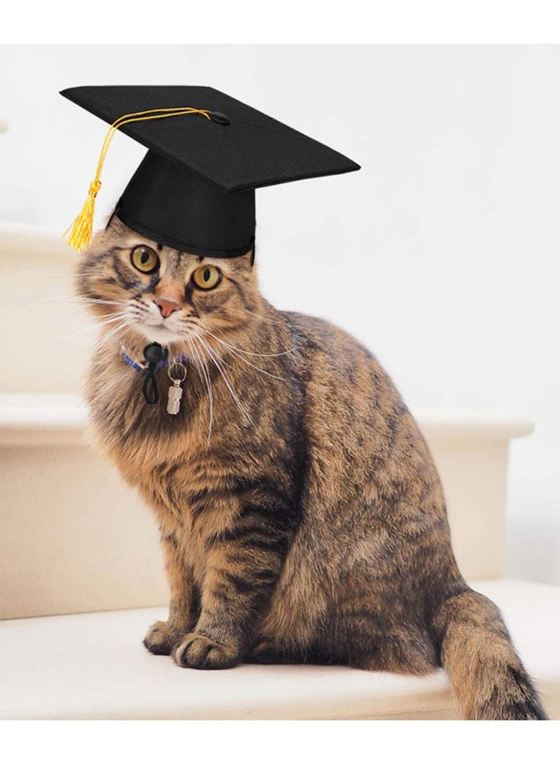 SYOSI 2Pack Pet Graduation Caps, Dog Graduation Hats with Yellow Tassel Costumes Pet Cosplay Graduation Set for Small Medium Large Dogs Cats Graduation Party Dress Costume Accessory - Image 3