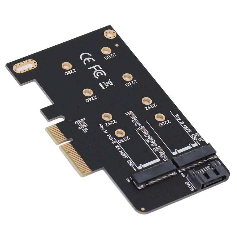 محول NGFF M.2 إلى PCIe يدعم بطاقة NGFF مفتاح B ومفتاح M PCIe X4 مع كابل SATA 3.0 لأقراص SSD الأحجام 2242 و2260 و2280 - Image 4