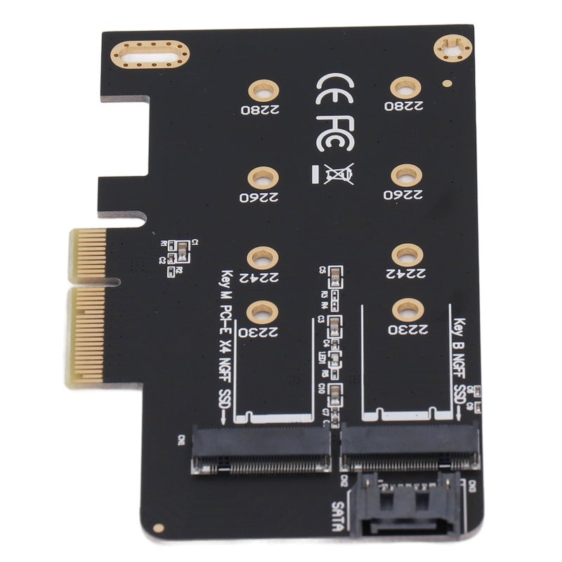 محول NGFF M.2 إلى PCIe يدعم بطاقة NGFF مفتاح B ومفتاح M PCIe X4 مع كابل SATA 3.0 لأقراص SSD الأحجام 2242 و2260 و2280 - Image 3