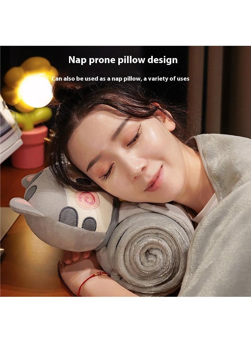Bluejw Cartoon Polyester Blanket With Cat Doll Air Conditioning Blanket Office Nap Blanket 80x100cm - Image 2