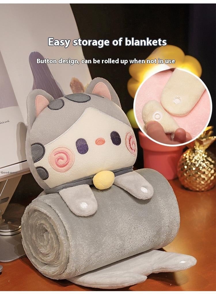 Bluejw Cartoon Polyester Blanket With Cat Doll Air Conditioning Blanket Office Nap Blanket 80x100cm - Image 3