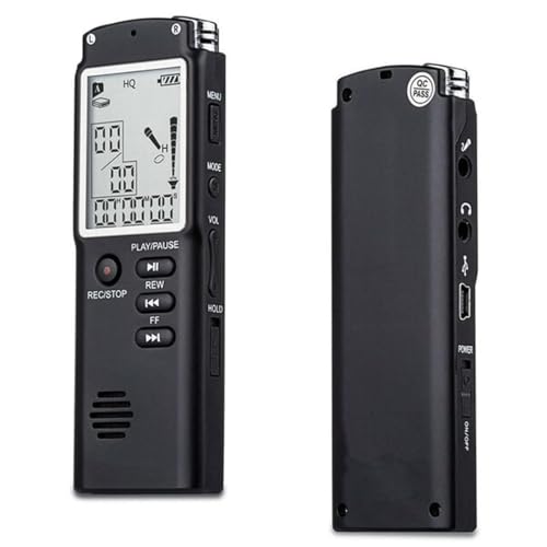 RFV1 8GB Digital Voice Recorder Professional USB Rechargeable Dictaphone LCD Recorder with Speaker Multifunctional Digital Audio and MP3 Music Player (Black) - Image 1