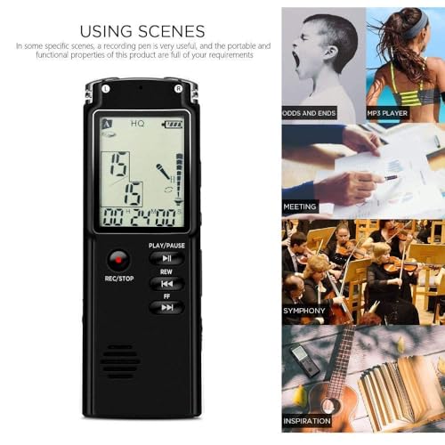 RFV1 8GB Digital Voice Recorder Professional USB Rechargeable Dictaphone LCD Recorder with Speaker Multifunctional Digital Audio and MP3 Music Player (Black) - Image 5