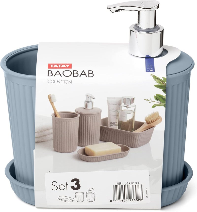 Tatay Bathroom Accessory Set - Mist Blue - Image 2