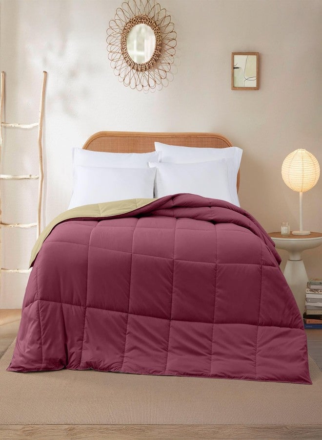 Modern Threads Down Alternative Microfiber Quilted Reversible Comforter & Duvet Insert - Soft, Comfortable Alternative to Goose Down - Bedding for All Seasons Anemone/Wheat Twin - Image 2