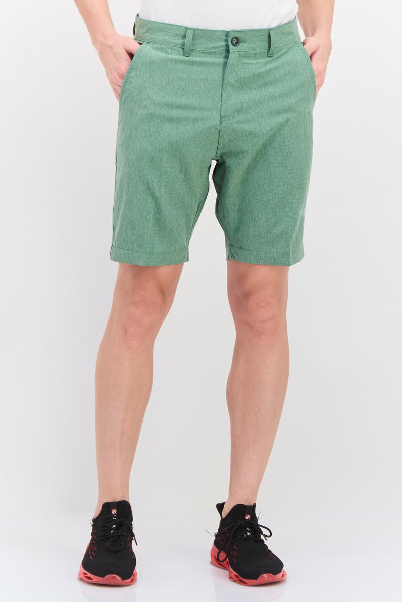 Vintage 1946 Men Sportswear Fit Heather Outdoor Shorts, Olive  - Image 1