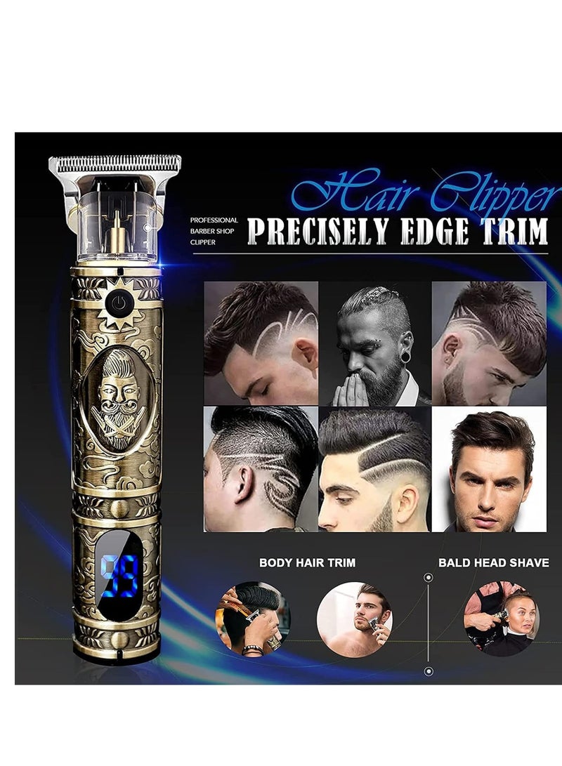 ELTRAZONE Upgraded Hair Trimmer Beard Clippers for Men Professional USB Electric Hair Clippers for Hair Cutting Trimmers Cordless Outliner Zero Gaped LED Display (Hair Clippers for Men, GOLD 02) - Image 2