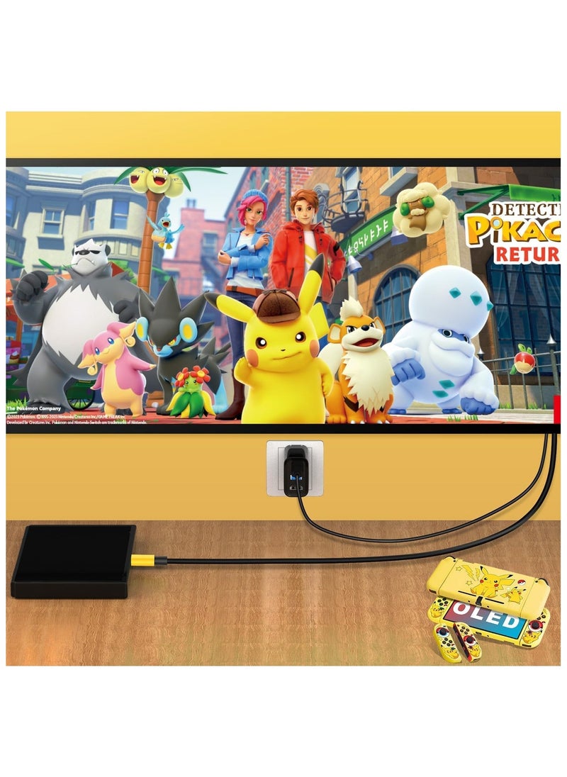 Type C to HDMI Cable 4K@30Hz USB-C to HDMI TV Conversion Cable for Switch/Switch OLED/Steam Deck Type C to HDMI TV Adapter with 100W PD Charging Port Compatibility with Phone/Laptop/Tablet - Image 3