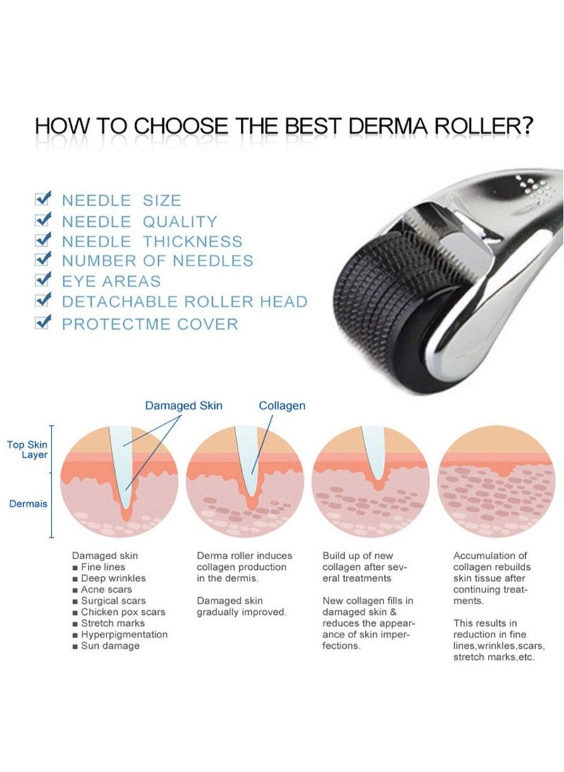 Prime by javaudan Derma Roller 0.5mm hair Growth Titanium 540 Needle skin Roller - 2 Pcs  - Image 5