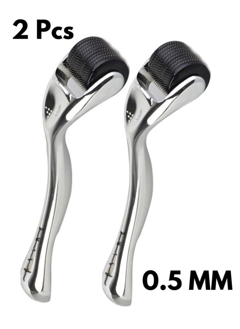 Prime by javaudan Derma Roller 0.5mm hair Growth Titanium 540 Needle skin Roller - 2 Pcs  - Image 1
