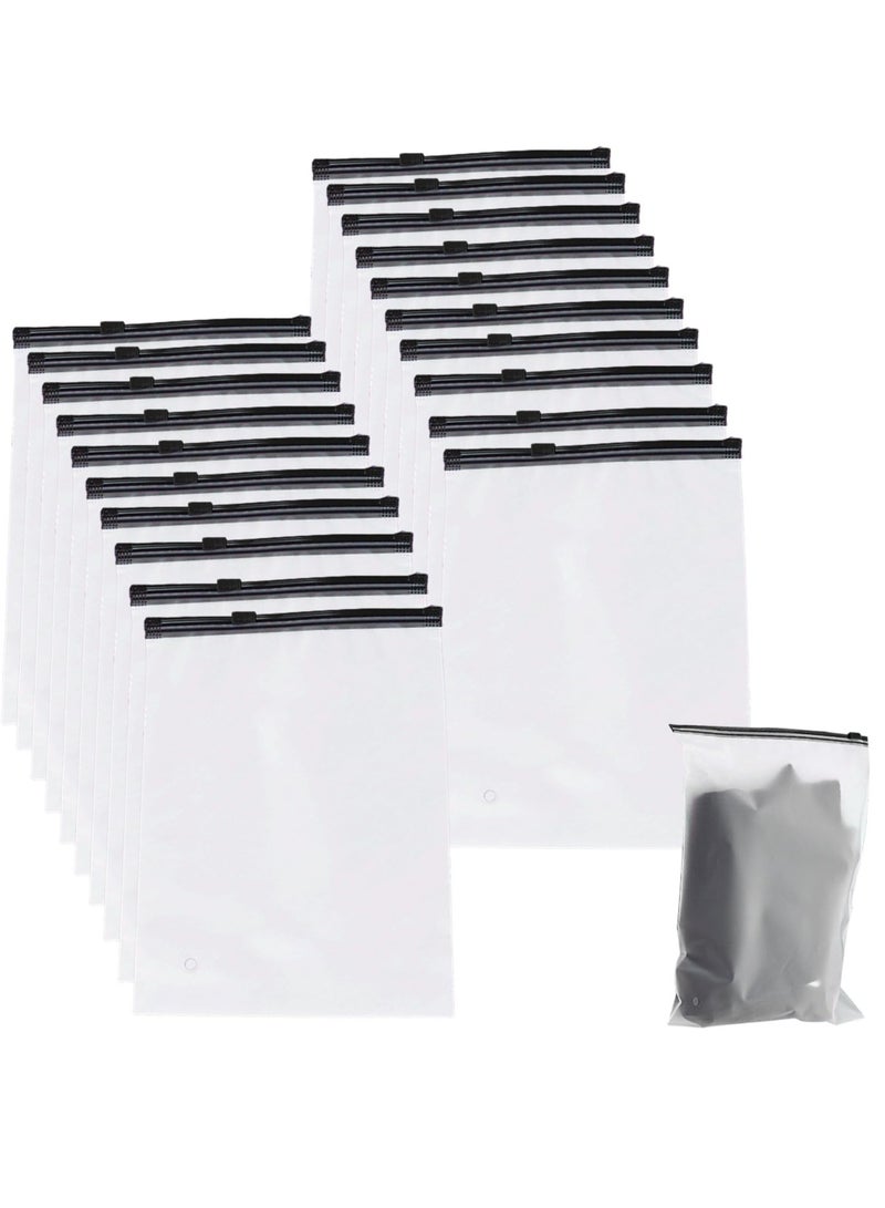Excefore 20 Pack Bags, Reusable Portable Clear Frosted Airtight Toiletries Bag, Storage Bags, Suitable for or Clothes Shoes Cosmetics Offices Supplies - Image 1