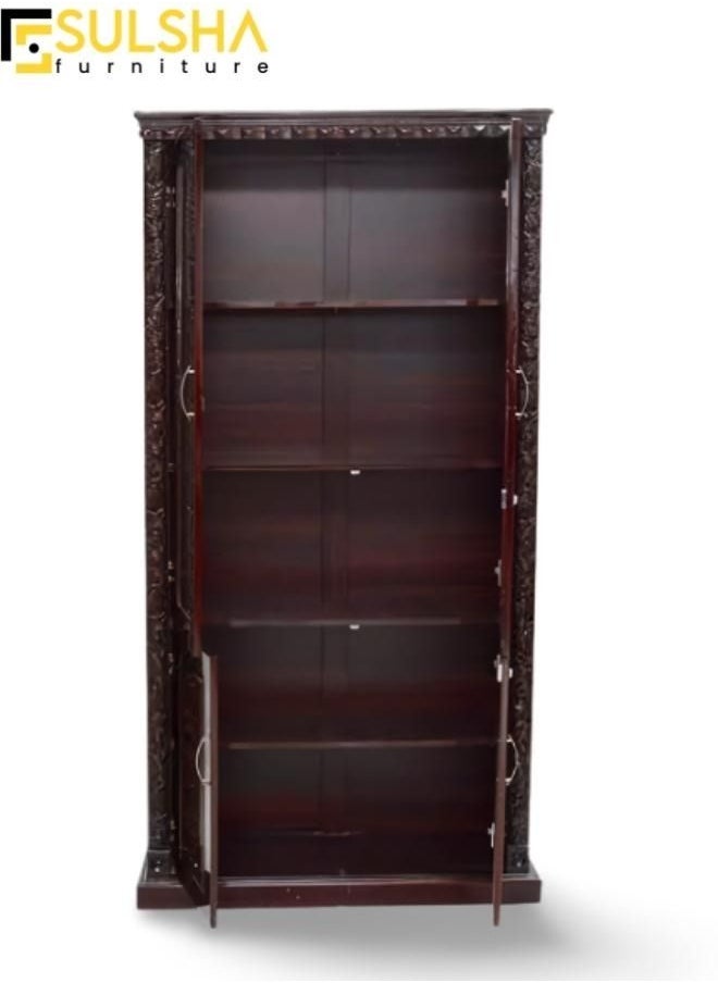 SULSHA - Modern Wooden File Cabinet 4 Door ,Glass Door Cabinet - Image 1