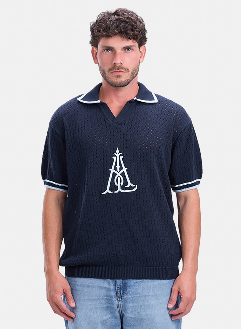 bowline Embrodiered Polo V Knitwear - Image 1