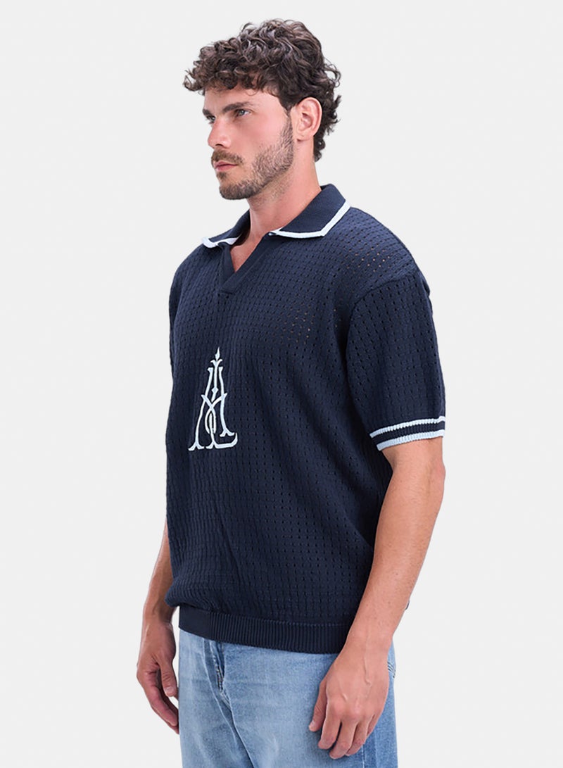 bowline Embrodiered Polo V Knitwear - Image 2