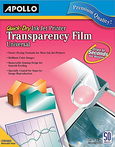 Apollo Transparency Film for Inkjet Printers, for Hewlett-Packard, 50 Sheets/Pack (VCG7031S) - Image 2