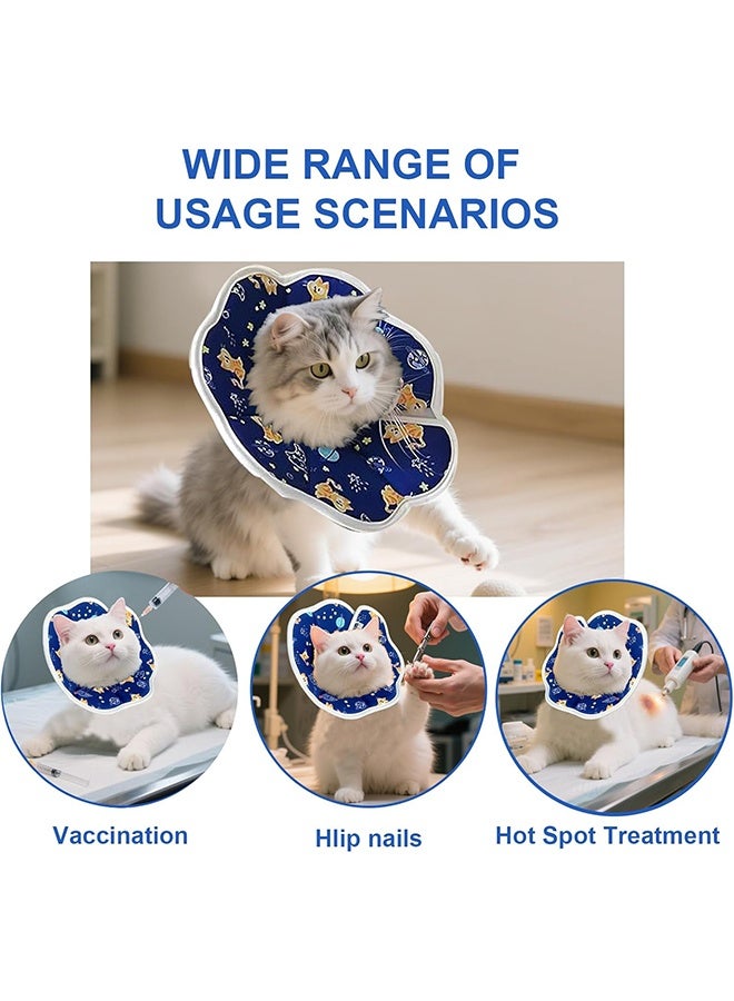 Soft Cat Cone Adjustable Cat Recovery Collar after Surgery to Prevent Licking Wound Protective Cat Neck Cone Comfortable Pet Elizabethan Collar for Cats Kittens and Puppies, S - Image 5