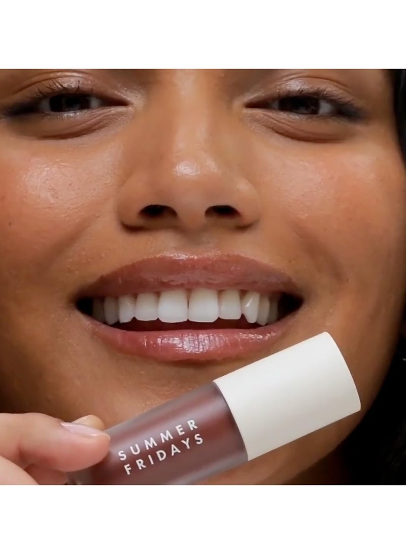 SUMMER FRIDAYS Dream Lip Oil - Tinted Lip Oil with Moisturizing Sheer Coverage, High-Shine and Deep Hydration - Non-Sticky Formula for Long-Lasting Softness - Rosewood Nights (0.15 Oz) - Image 3