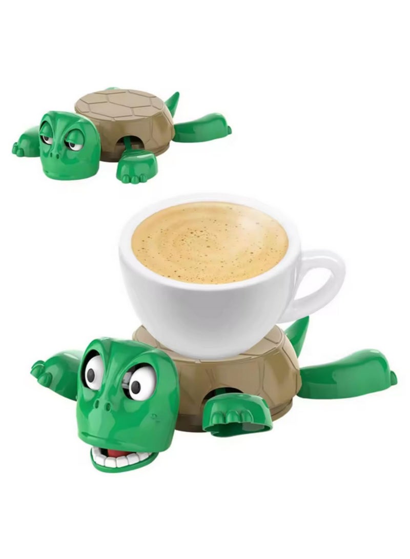 Funny 3D Printed Turtle Coaster with Open Eyes and Hilarious Expression Creative Tea Coffee Mug Mat for Desk Table or Bar Non Slip Drink Coaster for Glass or Cup Cute Home Decor  - Image 1