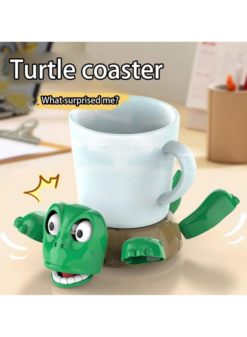 Funny 3D Printed Turtle Coaster with Open Eyes and Hilarious Expression Creative Tea Coffee Mug Mat for Desk Table or Bar Non Slip Drink Coaster for Glass or Cup Cute Home Decor  - Image 3