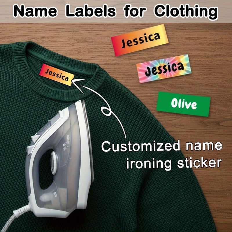 Customizable Washable Name Tags Medium 32pcs And Large 18pcs Style 24 With Sewing And Ironing Options For Nursing Homes Daycare Centers And Outdoor Clothing - Image 1