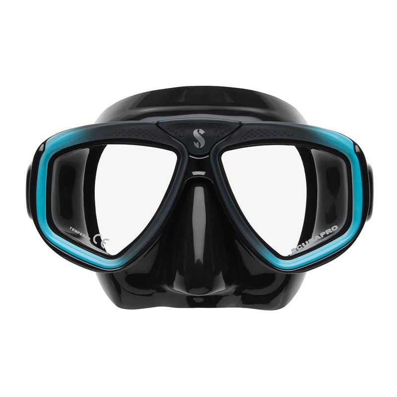 SCUBAPRO Zoom Scuba Mask with Ultra Clear Dual Lens and LensChange System for Optical Lenses for Diving BlackTurquoise - Image 2