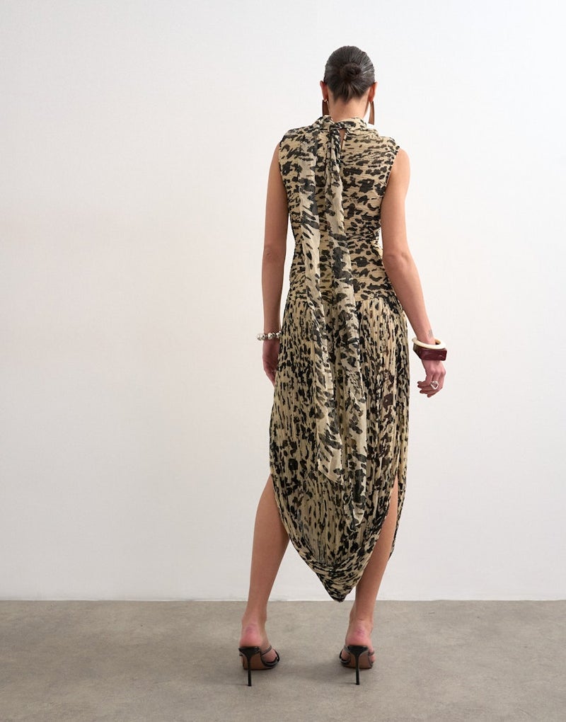 TOPSHOP Scarf Neck Woven  Dress - Image 2