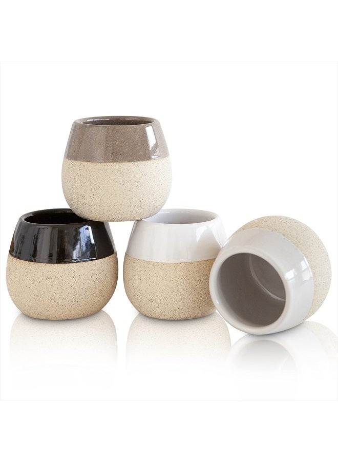 Amarcado Ceramic Espresso Cups Set of 4 - 4.5oz - Espresso Coffee Mugs for Nespresso Cups - Espresso Glasses - Demitasse Cups - Tazas de Cafe - Espresso Accessories - Expresso Coffee Cup for Espresso Machine - Image 1