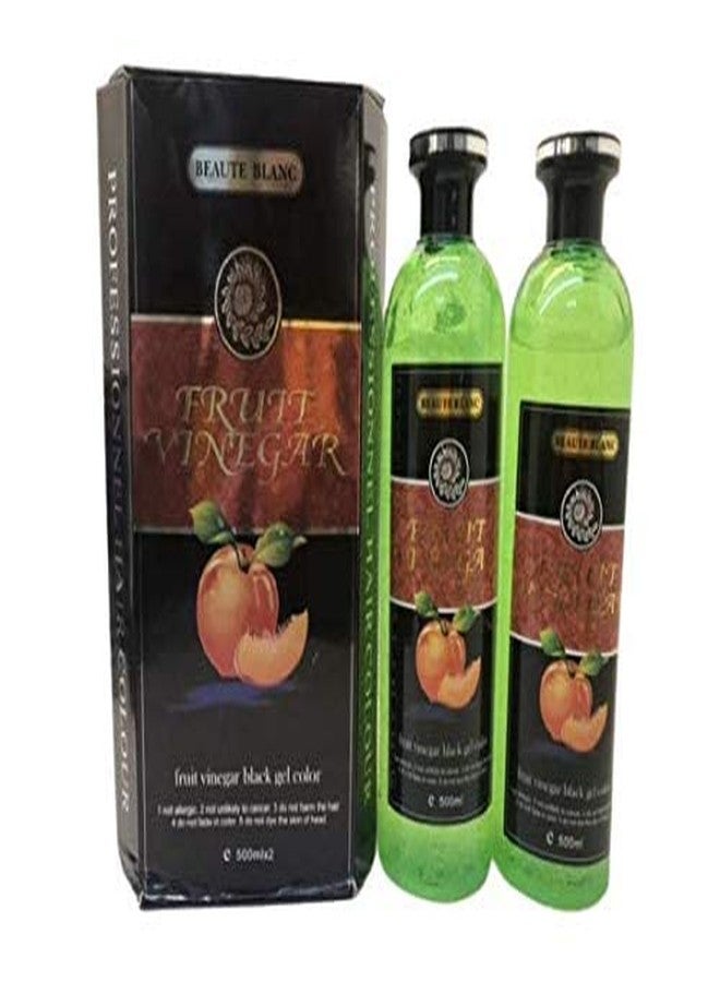 BEAUTE BLANC Fruit Vinegar Gel Hair Color Natural Hair Color Dye for Black Hair Dye (500ml x 2) - Black - Image 1
