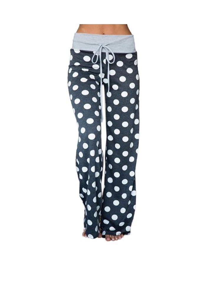 iChunhua Women's Comfy Stretch Floral Print Drawstring Palazzo Wide Leg Lounge Pant  - Image 2