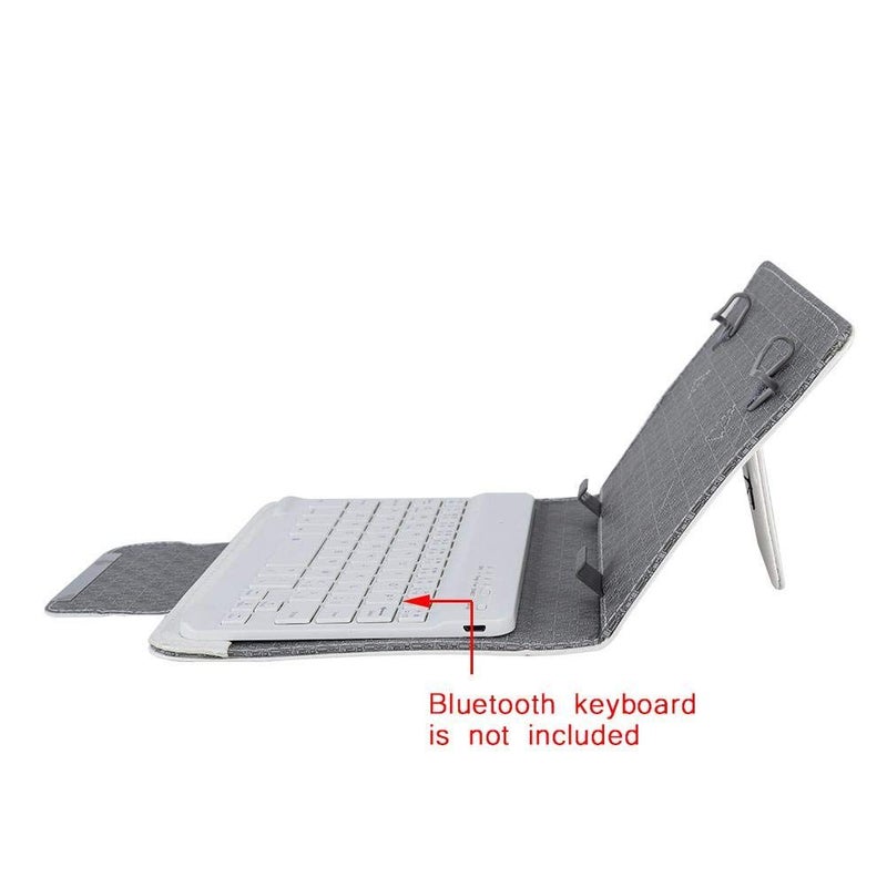 Bluetooth Keyboard Case PU Leather Protective Cover With Bracket For 7 Inch Tablet And Mobile Phone White - Image 3