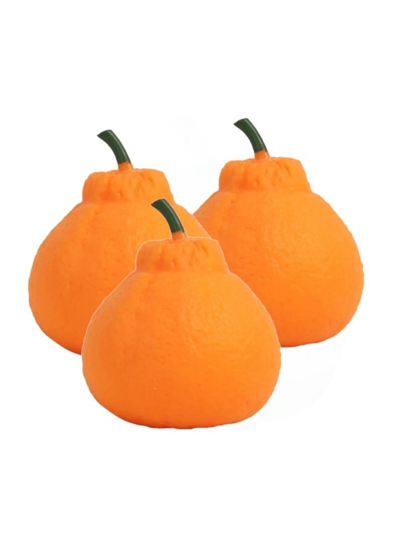 general 3-Piece Creative Stress Relief Toys Stretchable Fruit Orange Simulated Fruit Toy Tricky Toy Kids Activity Game Early Development Toy For Parent-Child Kid Play Fun - Image 1