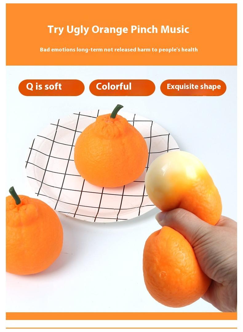 general 3-Piece Creative Stress Relief Toys Stretchable Fruit Orange Simulated Fruit Toy Tricky Toy Kids Activity Game Early Development Toy For Parent-Child Kid Play Fun - Image 4
