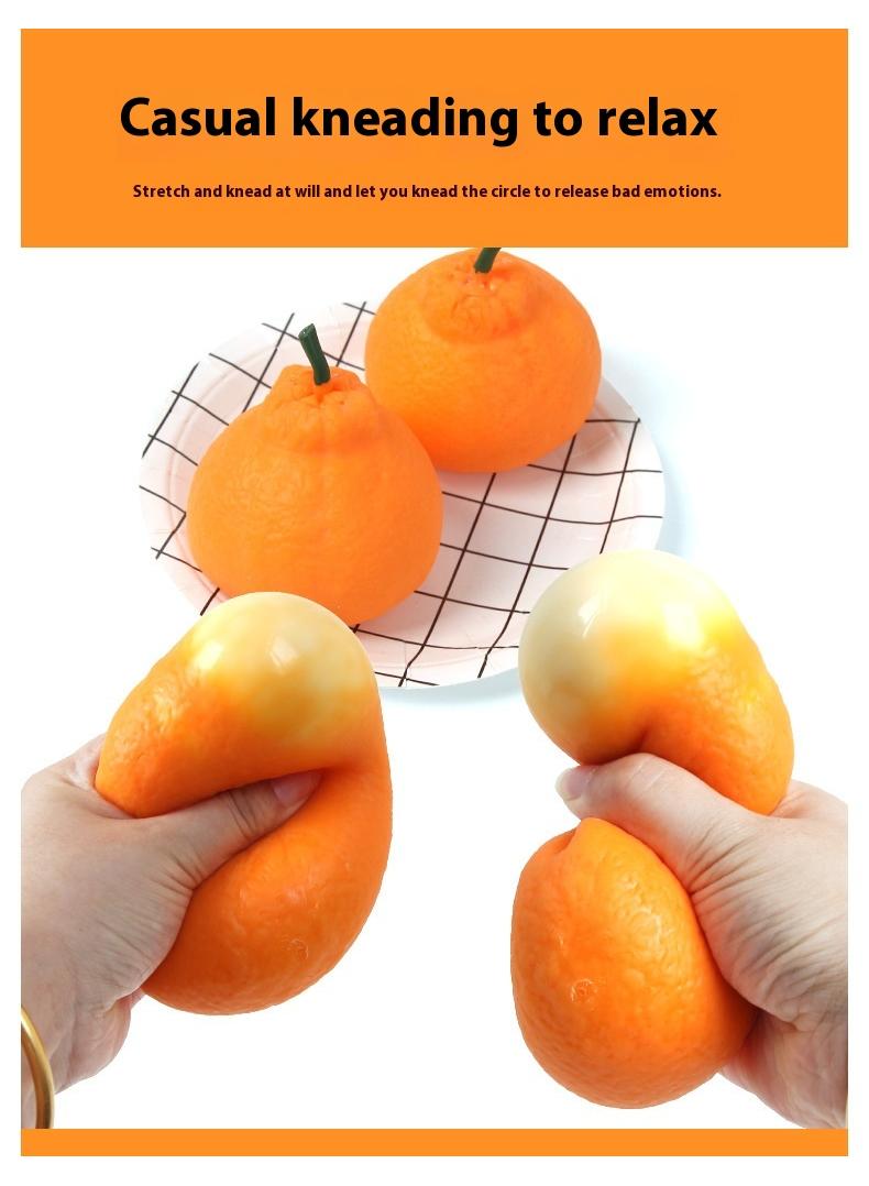 general 3-Piece Creative Stress Relief Toys Stretchable Fruit Orange Simulated Fruit Toy Tricky Toy Kids Activity Game Early Development Toy For Parent-Child Kid Play Fun - Image 5