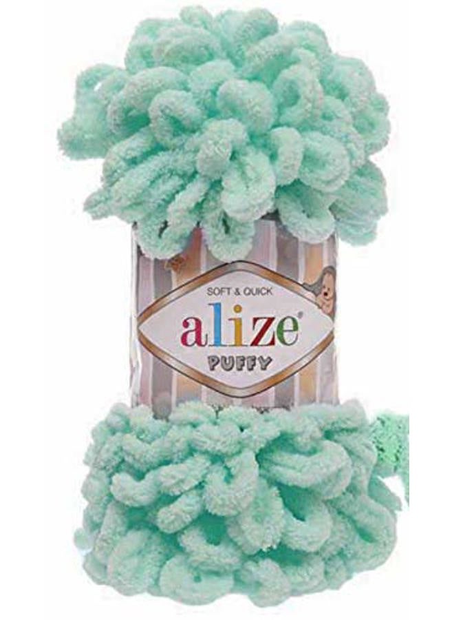 ALIZE Micropolyester Soft Yarn Big Loop Blanket (Light Turquoise) - Image 2