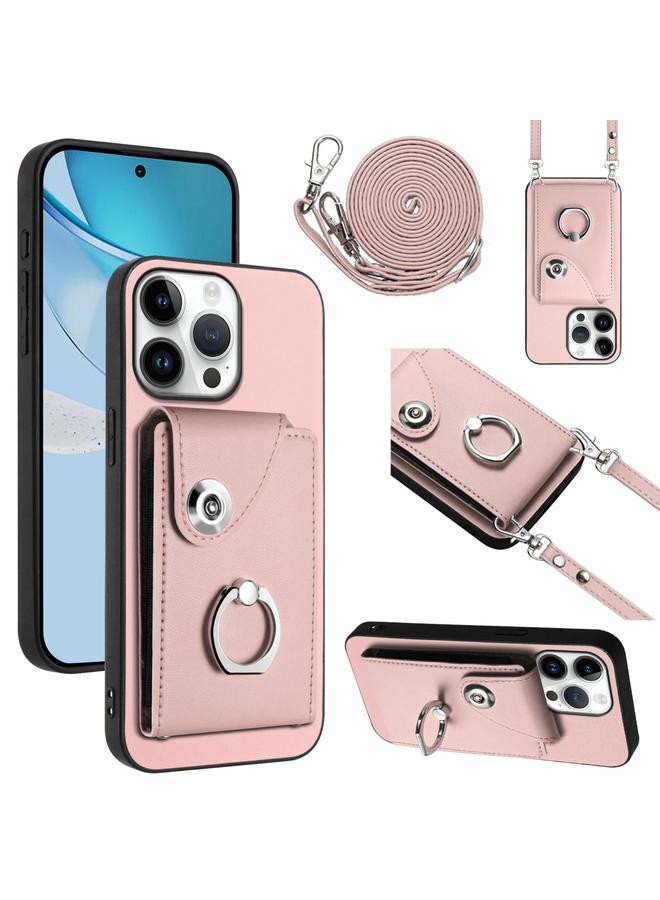 S-TOP Case For iPhone 16 Pro Max Organ Card Bag Ring Holder Phone Case with Long Lanyard - Image 1