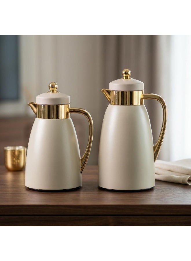 Lavin Luxury Flask Set 0.7ML+1L/ Arabic Fashion Coffee (Kawa) & Tea Thermos / ABS Body / Premium Glass Inner / Hot&Cold / HB - Image 4