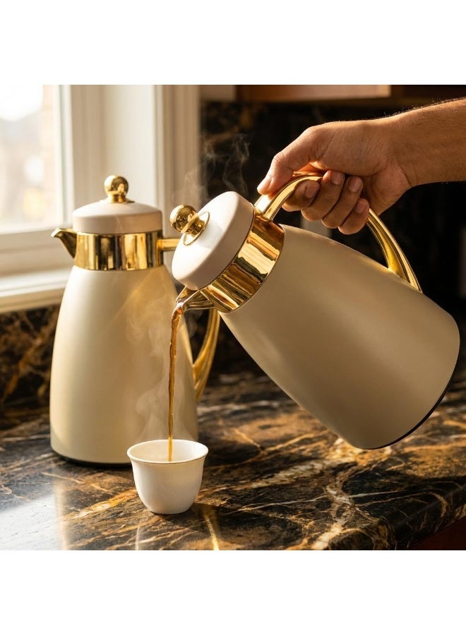 Lavin Luxury Flask Set 0.7ML+1L/ Arabic Fashion Coffee (Kawa) & Tea Thermos / ABS Body / Premium Glass Inner / Hot&Cold / HB - Image 1