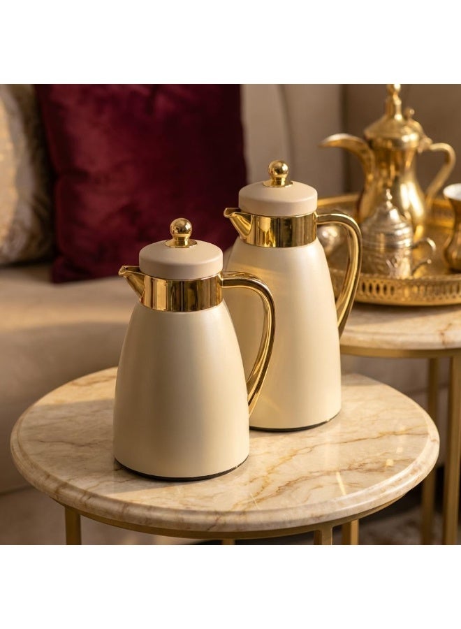 Lavin Luxury Flask Set 0.7ML+1L/ Arabic Fashion Coffee (Kawa) & Tea Thermos / ABS Body / Premium Glass Inner / Hot&Cold / HB - Image 2