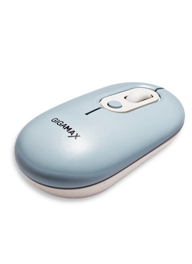 Gigamax - Wireless Desk office Mouse, G-1300, 1600 DPI Wired/Wireless Functional Mouse with 3 Modes Connectivity, Bluetooth and 2.4G Wireless, 4 Macro Buttons, Long Lasting Rechargeable Battery Capacity and for PC/Mac/Laptop , Blue - Image 1